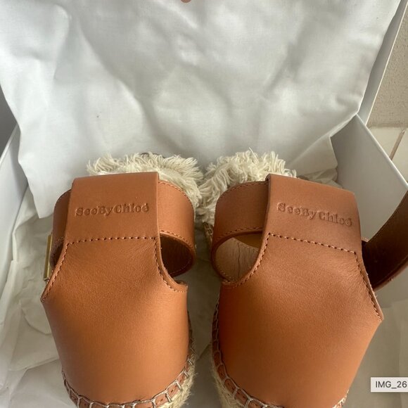 See by Chloé Espadrille Wedge Sandals-Natural SIZE 6 - Picture 2 of 4